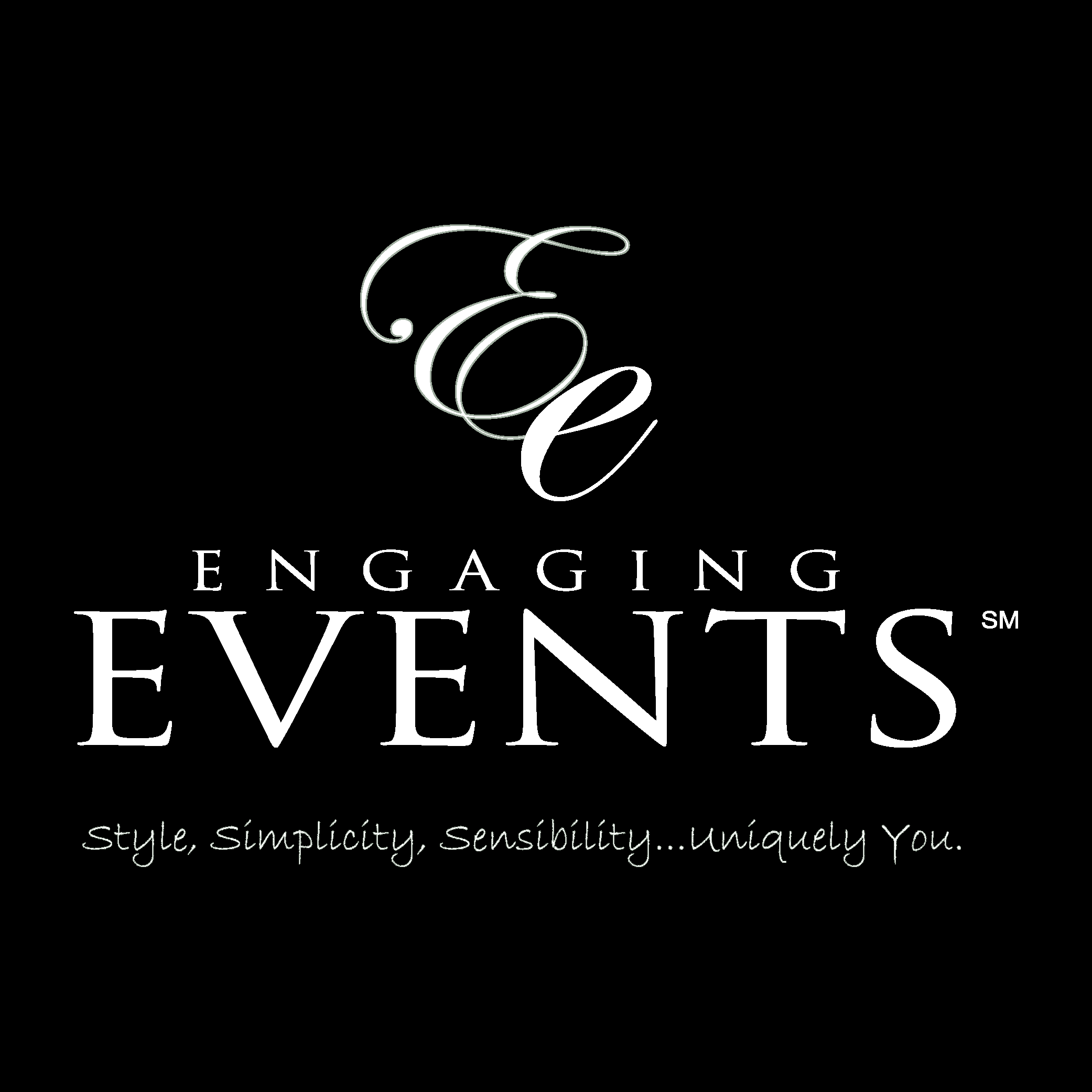 Engaging Events White Logo Vector Logo